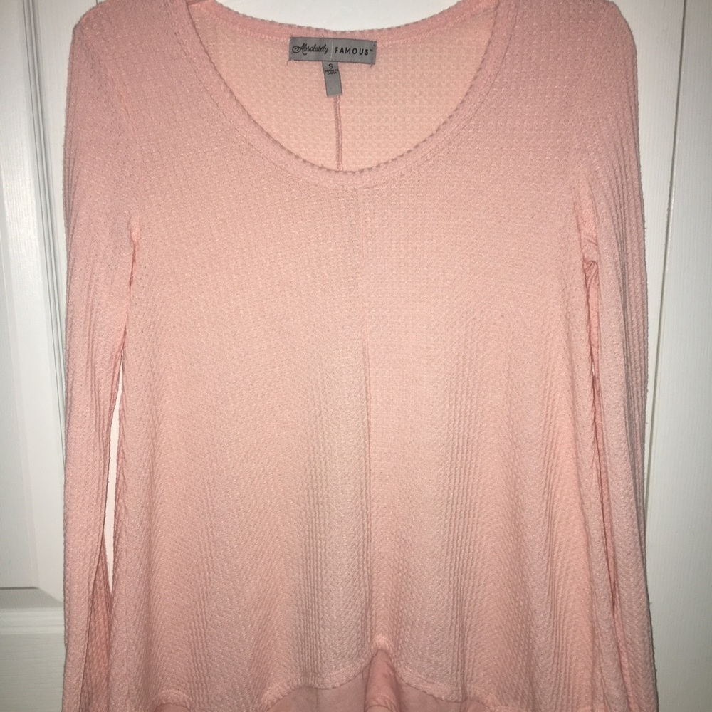 Absolutely Famous Long Sleeve pink flowy top